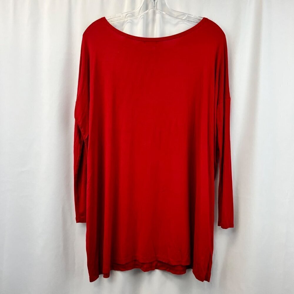Piko 1988 Women’s Round Neck Long Sleeve Red Oversized Mini Shift Dress Small - Picture 6 of 8